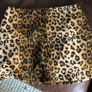 Vintage Fur Leopard Mini Skirt 579 TRENDY